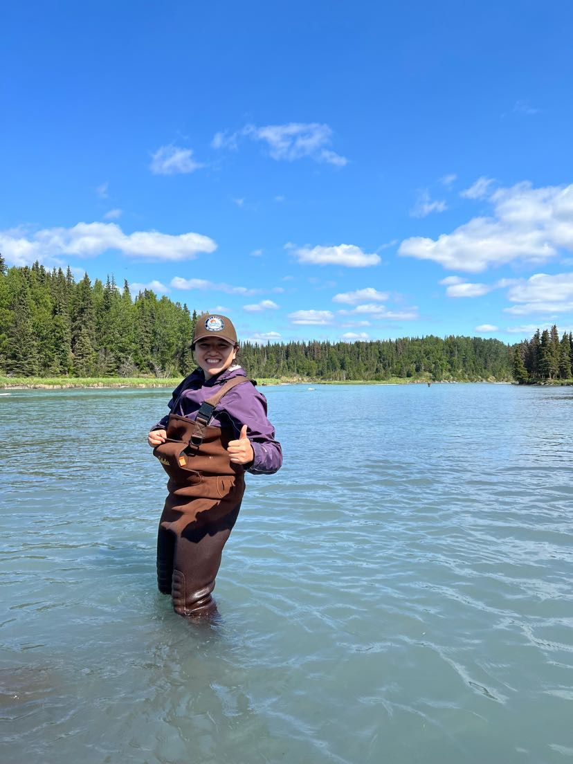 Photo of Joanna Kelly standing in water
