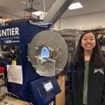 Pauline Xu testing her electron gun under vacuum.